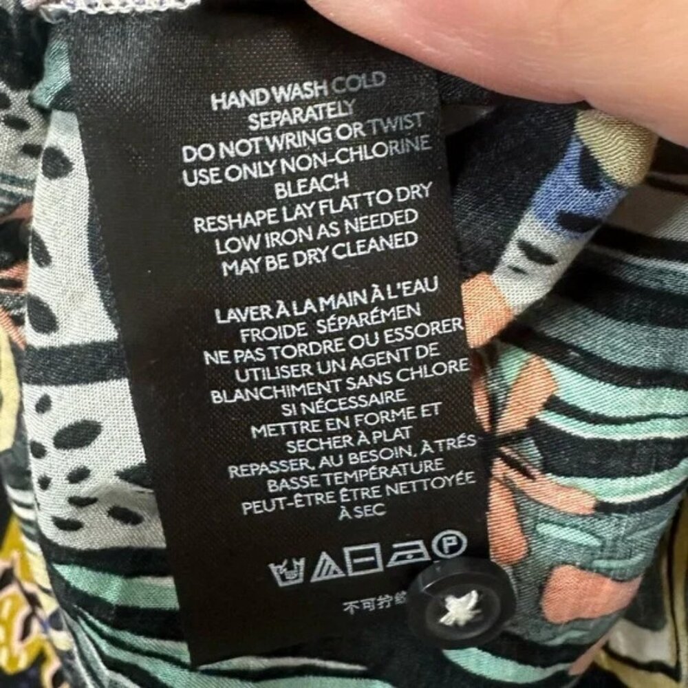 Anthropologie Maeve Masha Volnova Carmiel Buttondown Jungle Animal Print Size 10 - Picture 5 of 9